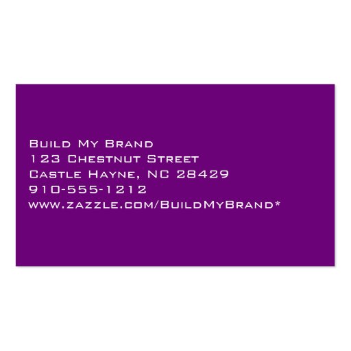 Modern Professional Purple Business Cards (back side)