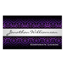 Modern Professional Purple Damask Business Card