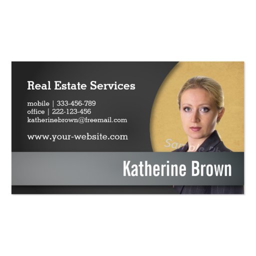 Modern, Professional, Real Estate Services, Photo Business Cards (front side)