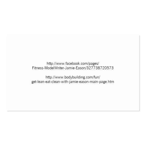 Modern Profile Card - Jamie Eason Business Card (back side)