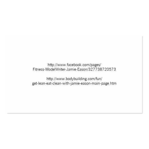 Modern Profile Card - Jamie Eason Business Cards (back side)