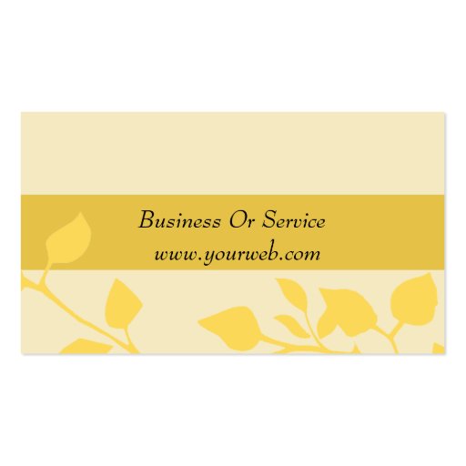 Modern Promotional Floral  Mustard Yellow Business Card Templates (back side)