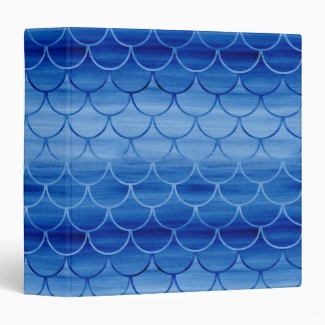 Modern Prussian Blue Painted Watercolor Scales