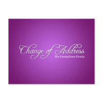 Modern Purple Change of Address Postcard