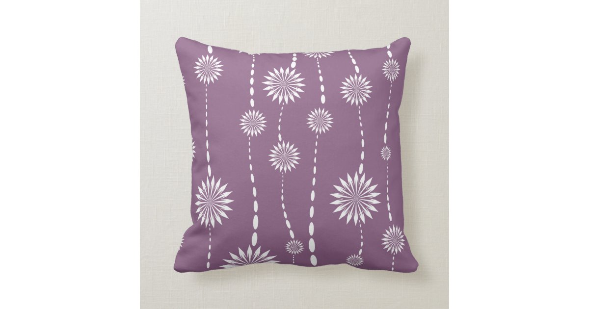Modern Purple Floral Decorative Throw Pillow Zazzle