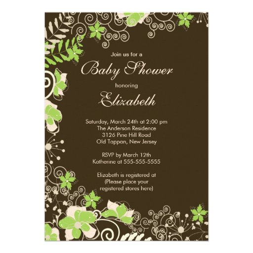 Modern Purple Floral Spring Baby Shower Invitation