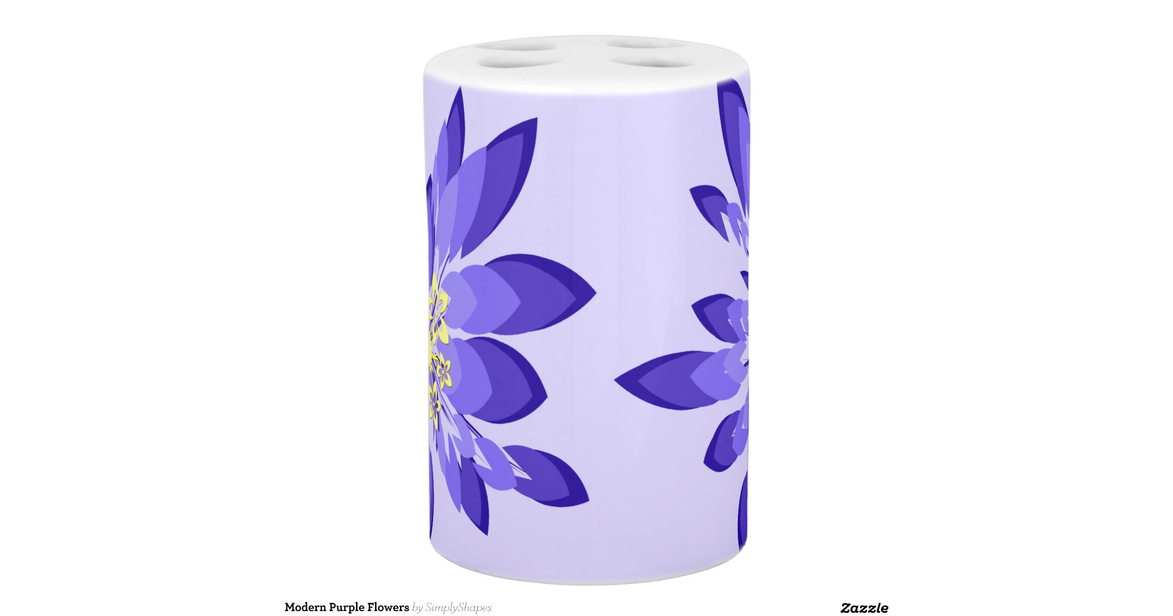 modern_purple_flowers_toothbrush_holder