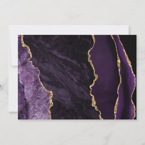 Modern Purple Gold Agate Wedding Invitation Zazzle