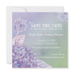 Modern Purple Green Hydrangea Floral Save the Date Announcement