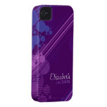 Modern Purple Grunge Design iPhone 4 Case