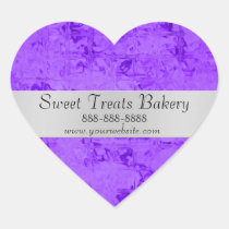 Modern Purple Heart Cupcake Baking Label Sticker