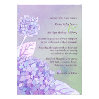 Modern Purple Hydrangeas Formal Floral Wedding Custom Announcement