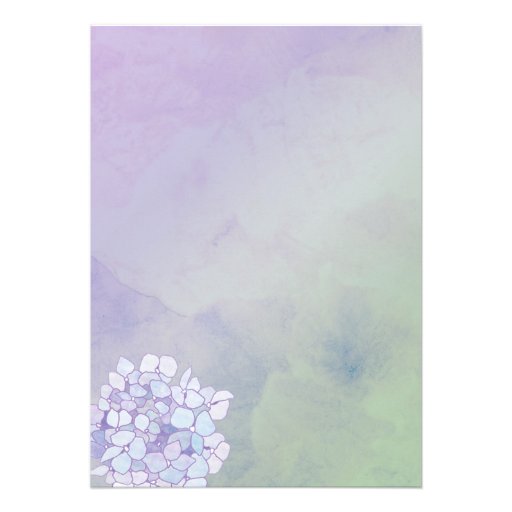 Modern Purple Hydrangeas Formal Floral Wedding Custom Announcement