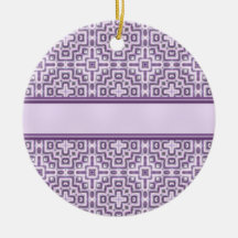 Modern Purple Lace Christmas Ornament