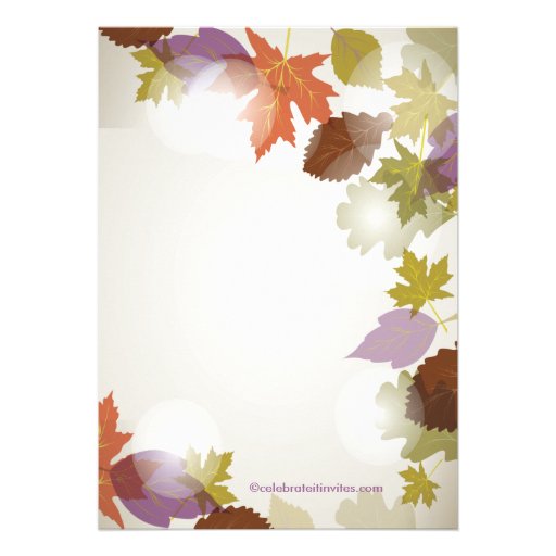 Modern Purple Leaf Bridal Shower Invitation