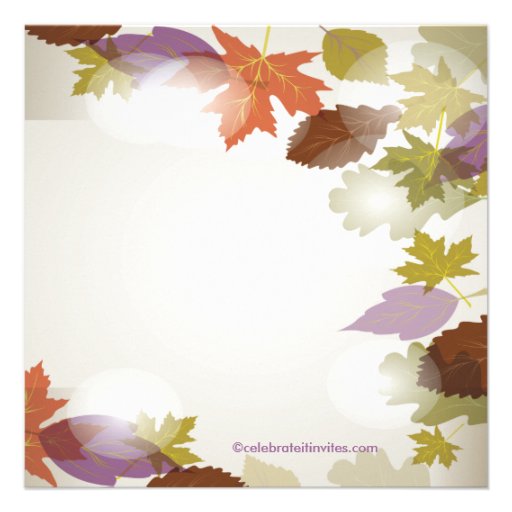 Modern Purple Leaf Bridal Shower Invitation