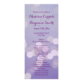 Modern Purple Lilac Wedding Program Template Rack Cards