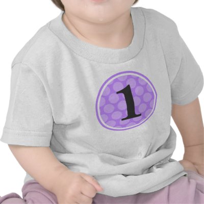 Girls Number on Purple Polka Dot Birthday Girl Number 1 Tshirts By Augustafternoon