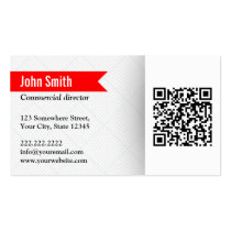 Modern QR Code Commercial Director Business Card