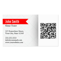 Modern QR Code Game Testing Business Card