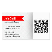 Modern QR Code Investment Banker Business Card