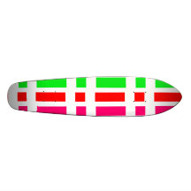 Modern rainbow dots and dashes skateboard