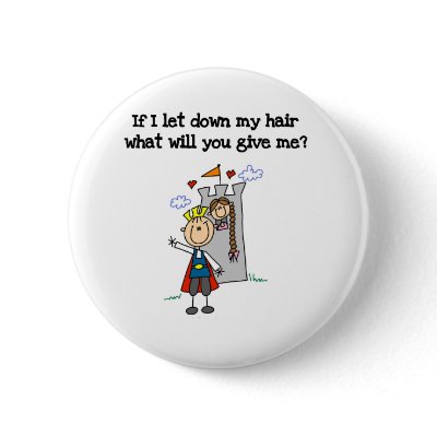 Modern Rapunzel  Button by stick_figures