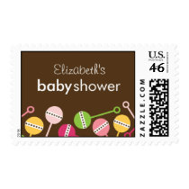 Modern Rattles Baby Shower Postage
