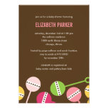 Modern Rattles Girl Baby Shower Invitation