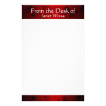 Modern Red and Black Rose Stationary Personalized Stationery