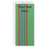 Modern red and blue stripes on green rack cards