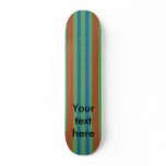 Modern red and blue stripes on green custom skate board