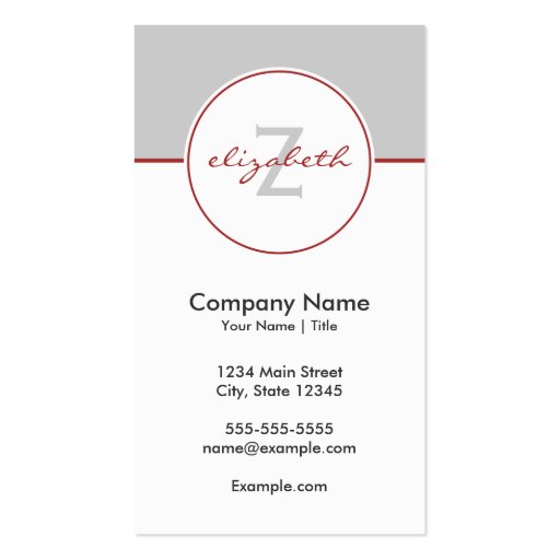 Modern Red and Gray Business Card Template (front side)