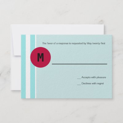 Modern Red and Teal Wedding RSVP Card Invite by DiffusiveDesign
