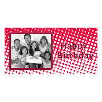 Modern red and white design customized photo card