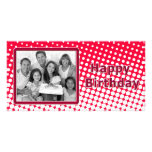 Modern red and white design customized photo card