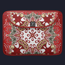 Modern Red Batik Art Rickshaw Flap Sleeve macbook sleeves