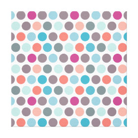 Modern Red Blue Gray Polka Dot Pattern Gallery Wrap Canvas