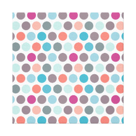 Modern Red Blue Gray Polka Dot Pattern Stretched Canvas Prints