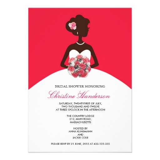 Modern Red Bridal Shower Invitation from Zazzle.com