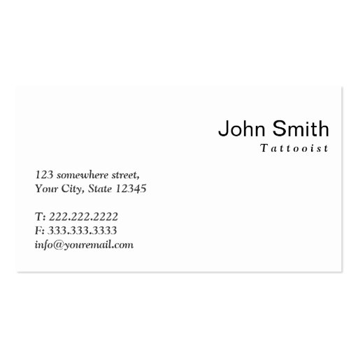 Modern Red Dot Tattoo Art Business Card (back side)