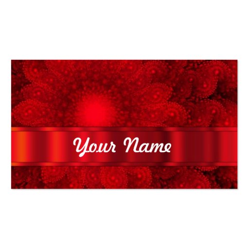 Modern red fractal abstract business card template