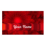 Modern red fractal abstract business card template