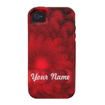 Modern red fractal abstract vibe iPhone 4 cases