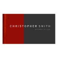 Modern Red Gray Simple Plain Business Card
