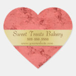 Modern Red Heart Cupcake Baking Label Sticker