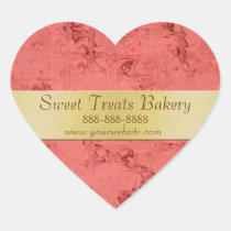 Modern Red Heart Cupcake Baking Label Sticker