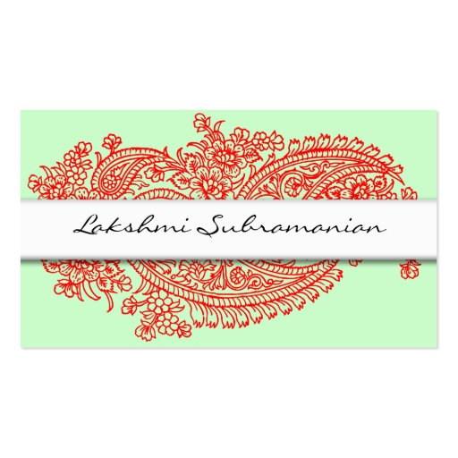 Modern Red India Paisley Business Cards