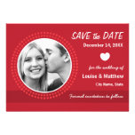 Modern red photo save the date announcement