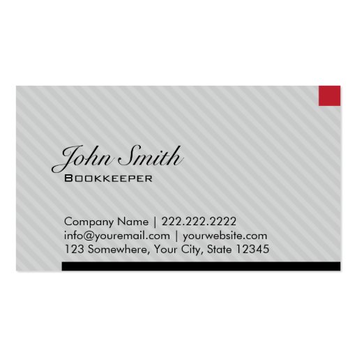 Modern Red Pixel Bookkeeper Business Card (front side)